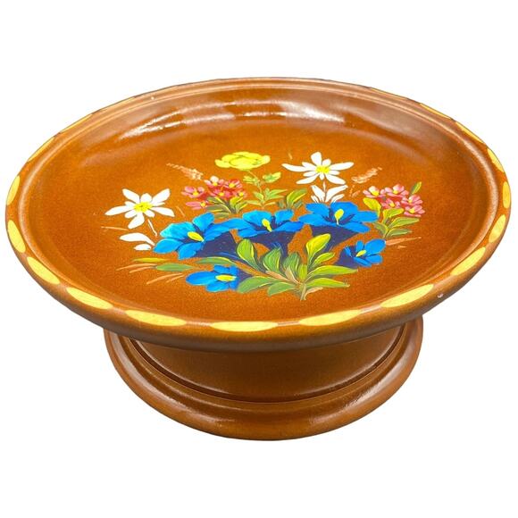 Cuendet Other - Vintage Cuendet Wood Hand Painted Musical Spins Pedestal Bowl Dish Lara's Theme